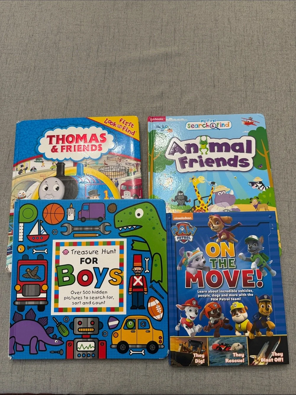 4 Kids Books - Thomas & Friends, Treasure Hunt, Paw Patrol and Animal Friends!